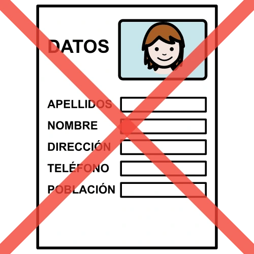 Pictograma: datos personales