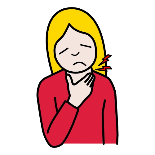 Pictograma: dolor de garganta chica