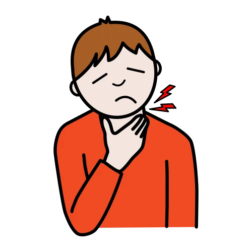 Pictograma: dolor de garganta chico