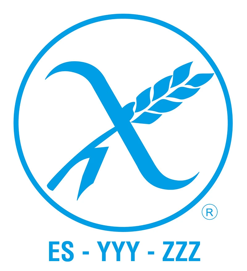 Etiqueta azul sin gluten