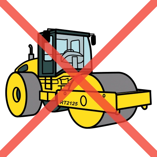 Pictograma: no apisonadora