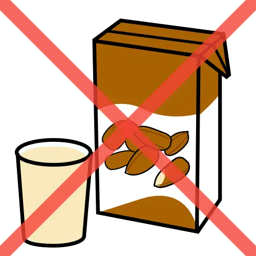 No tomar bebida de almendras