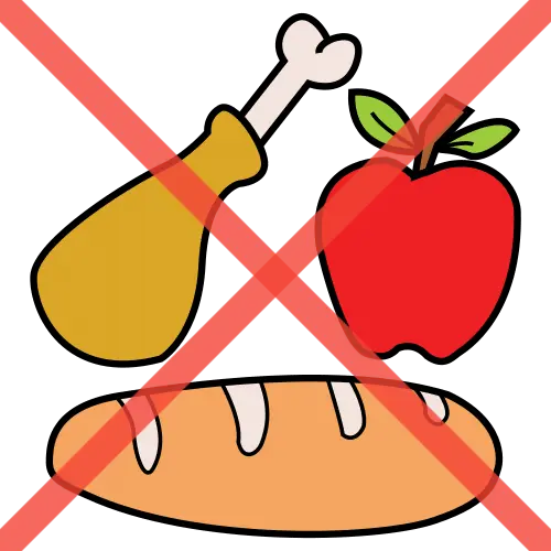 Pictograma: no comida
