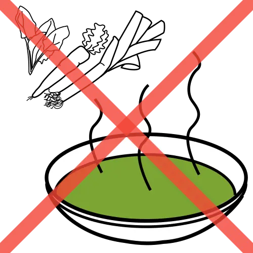 No tomar crema de verduras