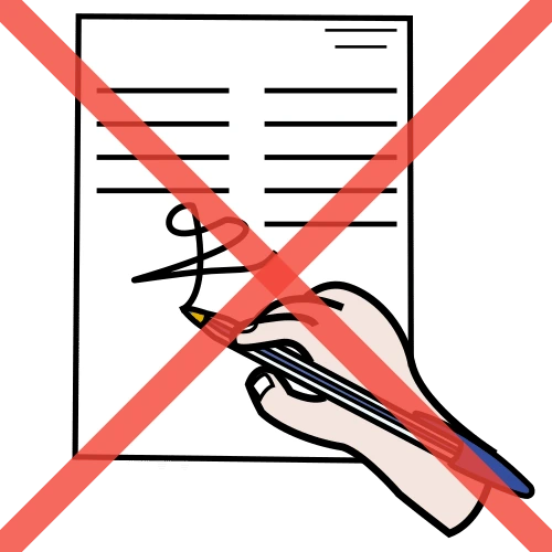 Pictograma: no firmar