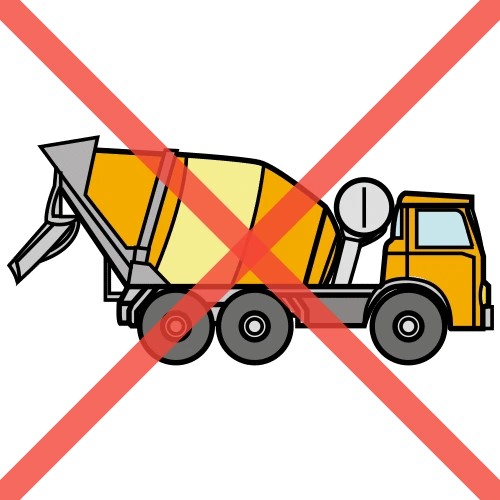 Pictograma: no hormigonera