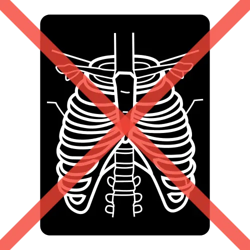 Sin rayos X, no radioactivo