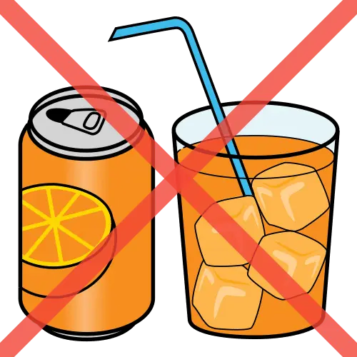 No tomar refresco con gas de naranja
