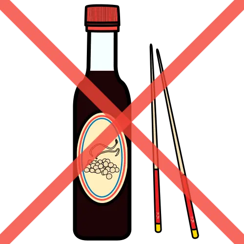 No usar salsa de soja