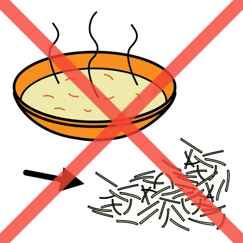No tomar sopa de fideos