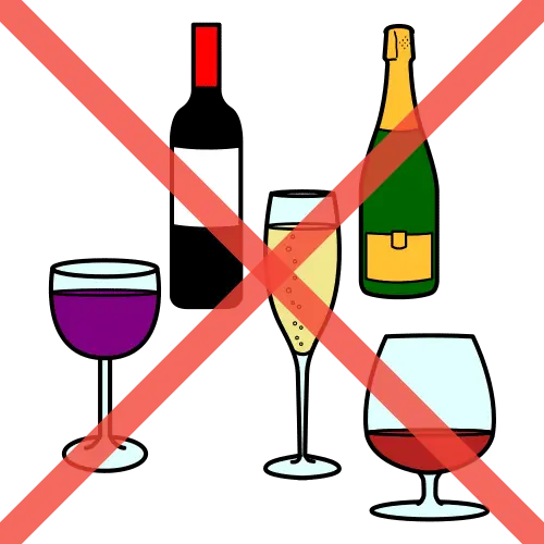 No tomar bebida con alcohol