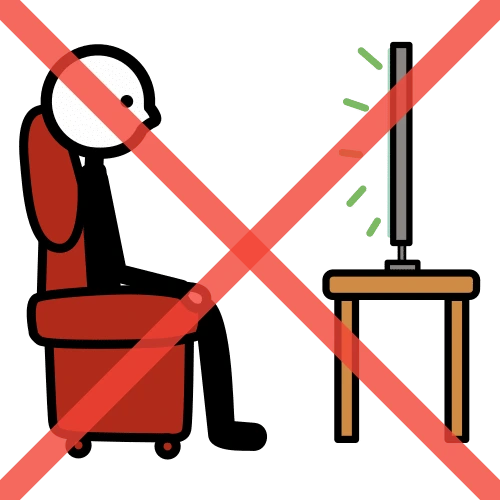 Pictograma: no ver television