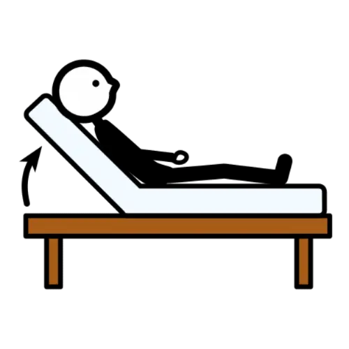 Elevar la cama, posición inclinada